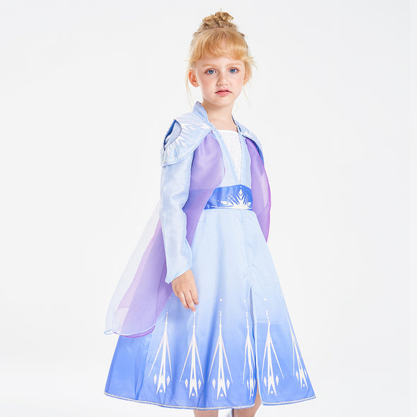 IKALI Girls Delux Dress Princess Elsa Frozen Costume