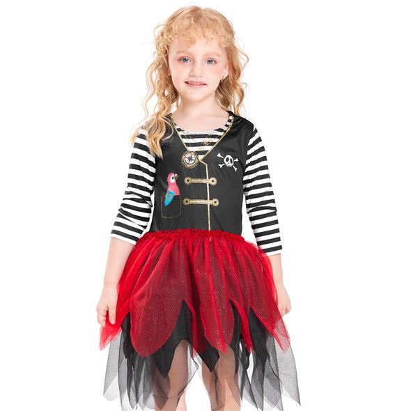 Girls Pirate Costume Role Play Set, Buccaneer Fancy Dress Outfit