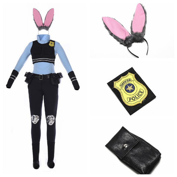 Women Zootopia Costume Officer Judy 17 Pieces Suit