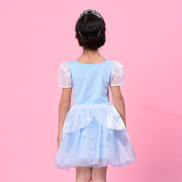 Summer Girls Cosy Short Dress Princess Cinderella Costume