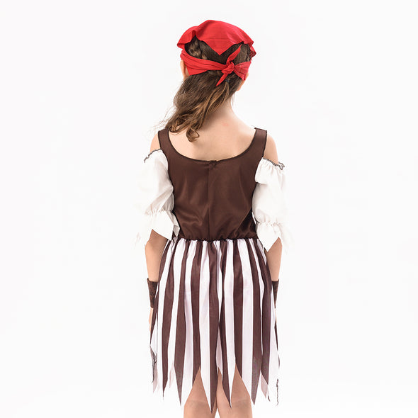 Girls Pirate Costume Role Play Set, Buccaneer Fancy Dress Outfit (3pcs Set)
