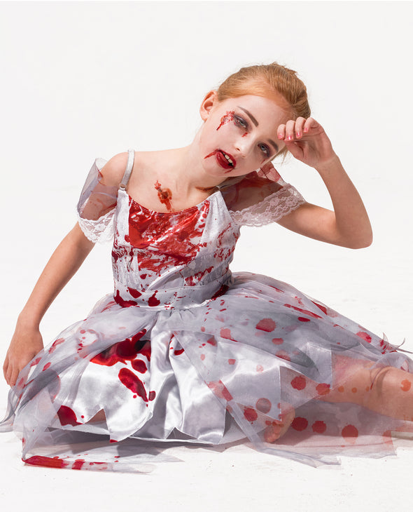 Girls Zombie Bride Costume Halloween Gown Mommy and Me Matching