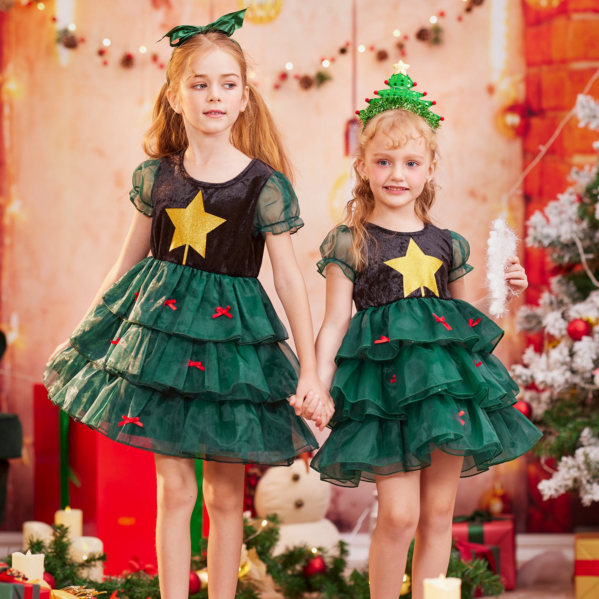 Christmas Tree Costumes for Girls, Xmas Outfit Clothes Toddler Gift Dress Up Kids Story Pretend Happy Holidays 3-10y IKALI COSTUME Christmas Tree Costumes for Girls, Xmas Outfit Clothes Toddler Gift Dress Up Kids Story Pretend Happy Holidays 3-10y IKALI COSTUME