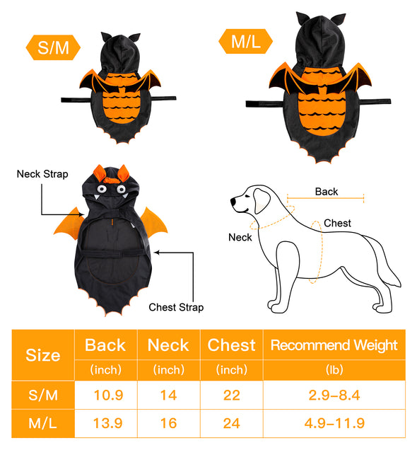 Dogs Pets Puppy Batwings Costume Clothes