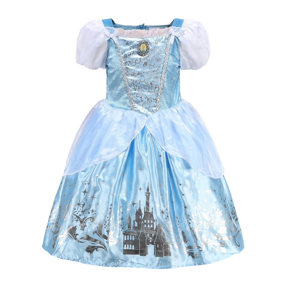 Princess Cinderella Costume Deluxe Long Dress Set Birthday Holiday Gift | IKALI COSTUME Princess Cinderella Costume Deluxe Long Dress Set Birthday Holiday Gift | IKALI COSTUME