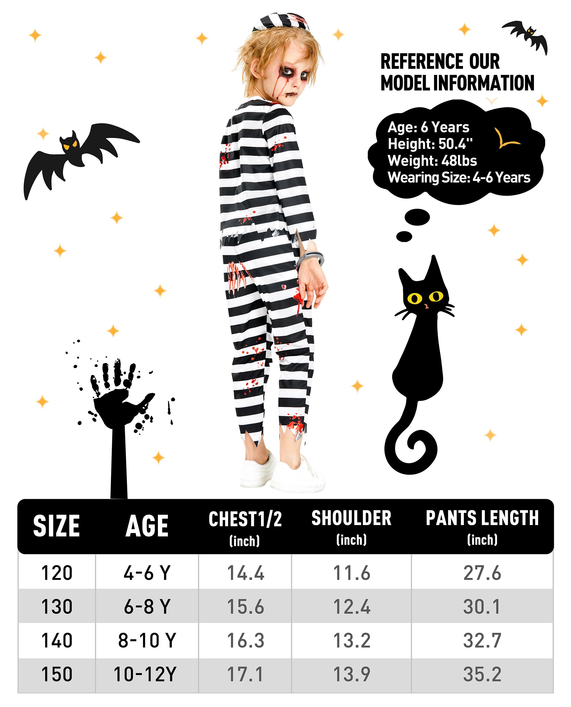 thumbnail image 2 of Child's Prisoner/Convict Halloween Costume - Orange Jumpsuit - ILOVEFANCYDRESS 2 of 6