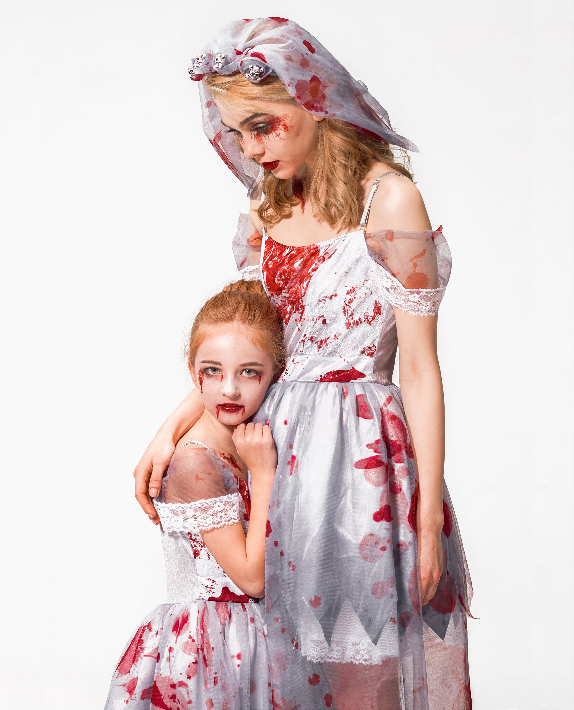 Girls Zombie Bride Costume Halloween Gown Mommy and Me Matching Party City Spirit Halloween Halloween Costume Costume Halloween Store Halloween Props