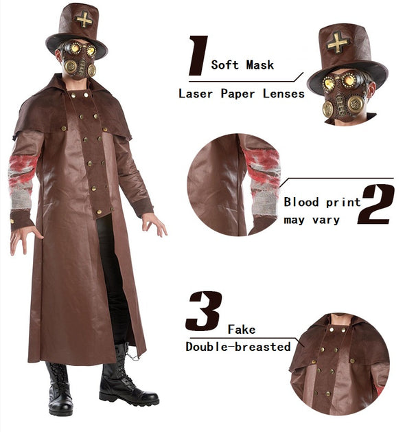 Adults The Plague Doctor Costume Overcoat Suit