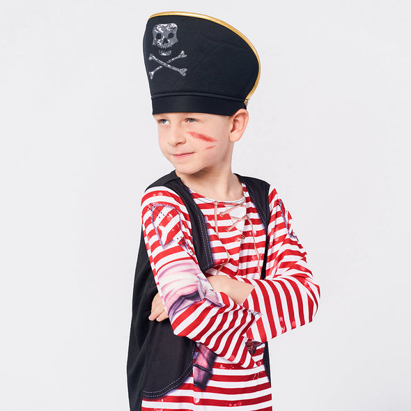 Boys Pirate Costume Set, Caribbean Buccaneer Outfit, Captain Jack Pretend Play Suit
