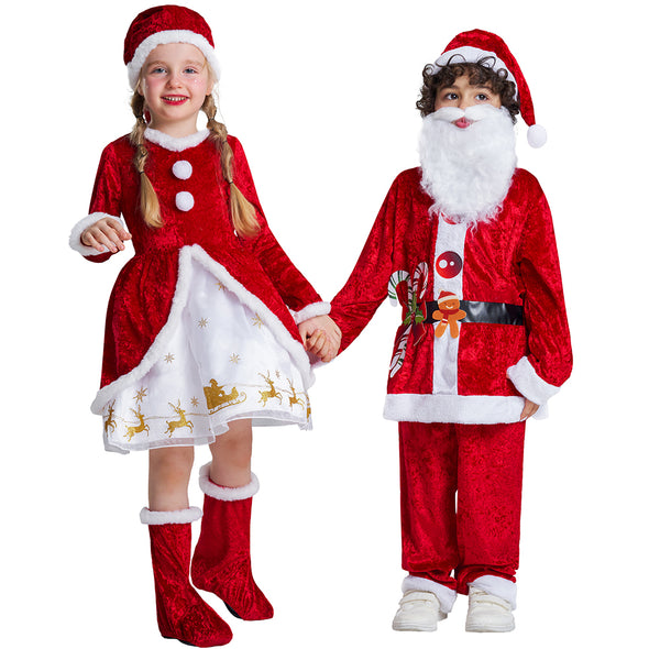 Kids Boys Christmas Costumes Santa Claus Outfit