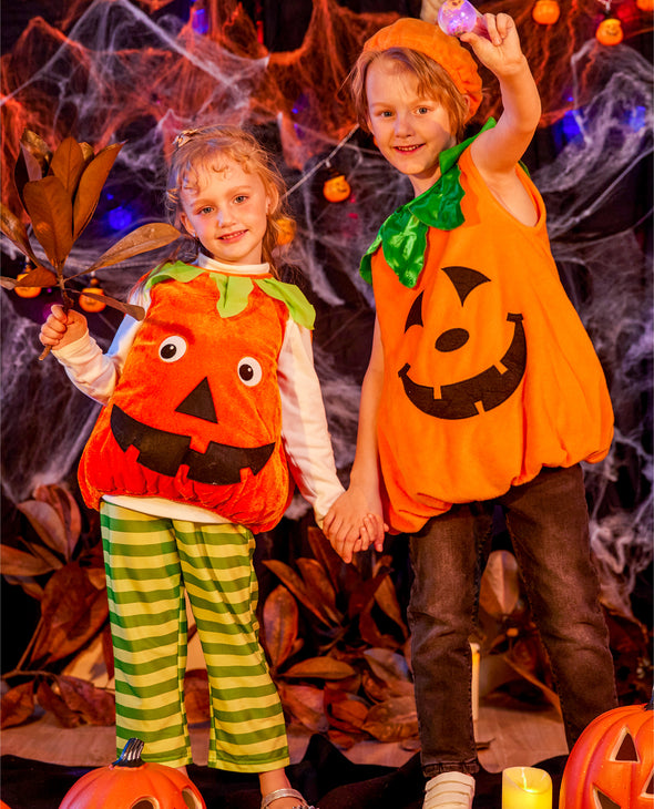 Baby Pumpkin Costume Halloween Toddler Kids Bodysuit 3pcs Suits