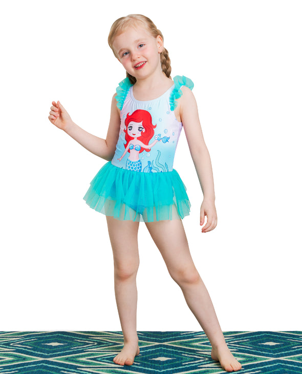 Girls One-Piece Mermaid Swimwear