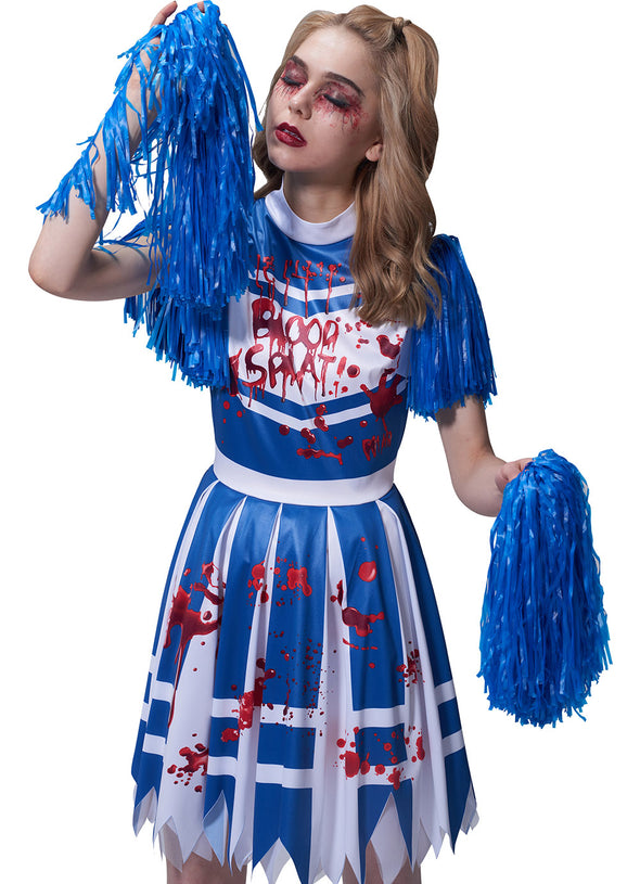 Teenage Girls Zombie Cheerleader Costume For Halloween