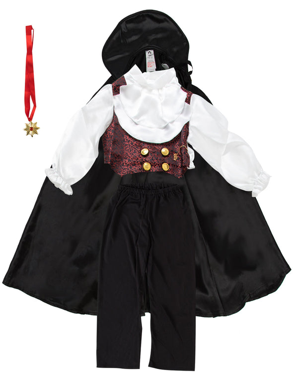Boys Girls Vampire Costume, Kids Halloween Dracula with Cape Fancy Dress