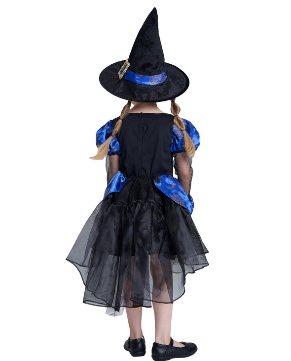 Girls Witch Costume Dress Set (Blue)