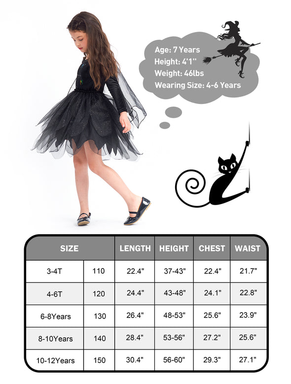 Halloween Witch Costume for Girls Black Witch