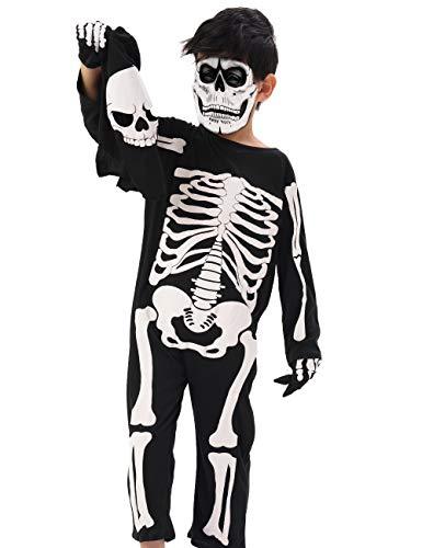 Kids Skeleton Costumes, Halloween Scary Skull Outfit