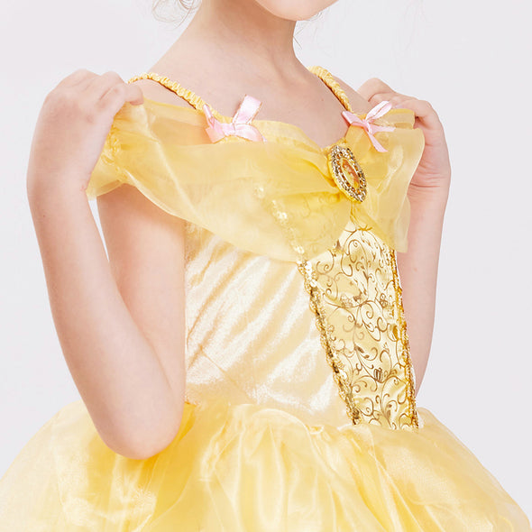 IKALI Girls Deluxe Dress Princess Belle Costume