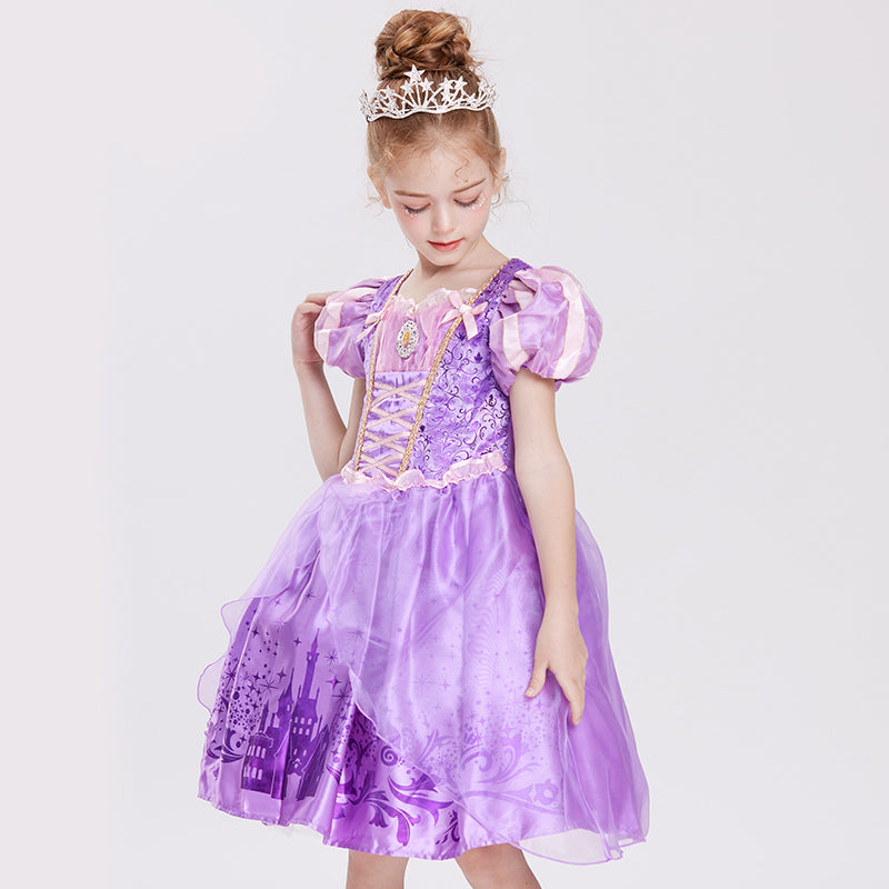 princess rapunzel dress up costume Jurebecia Princess Dress for Girls, Rapunzel Costume with Accessories, 3-4 Years, Purple