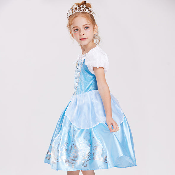Girls Princess Dress up Clothes Deluxe Cinderella Costume