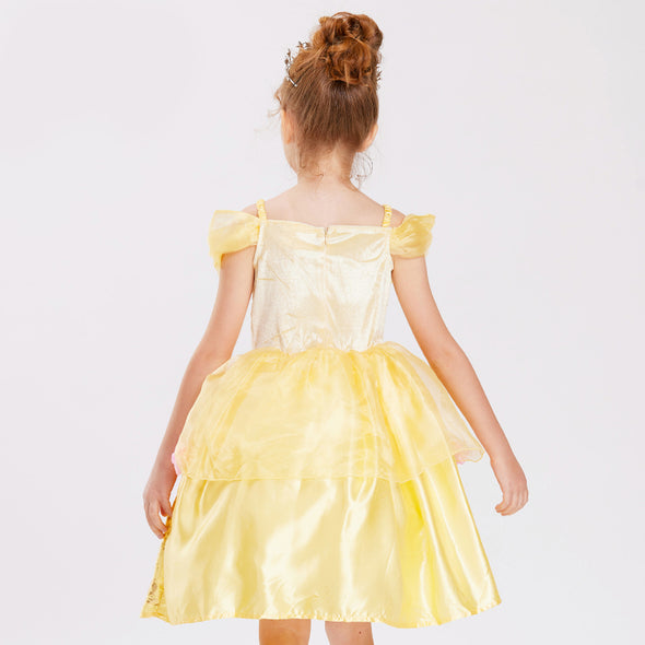 IKALI Girls Deluxe Dress Princess Belle Costume
