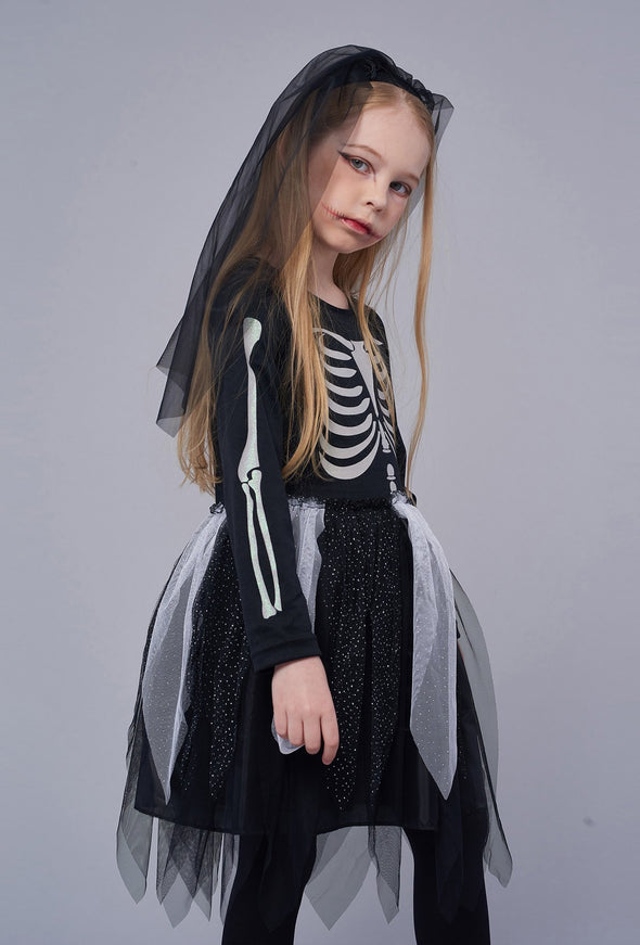 Skeleton Costumes, Halloween Scary Fancy Dress Up, Ghost Outfit for World Book Day, Carnival Party