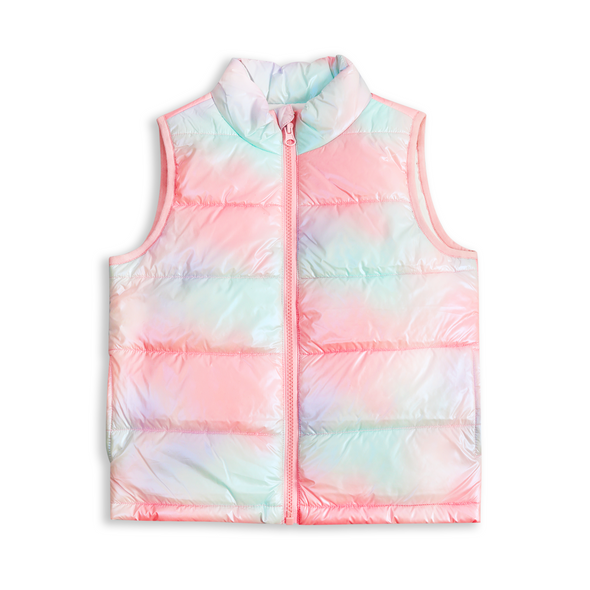 Girls Winter Puffer Vest, Winter Lightweight Gilet Colorful