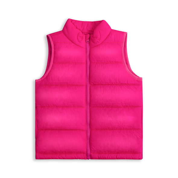 Girls Winter Puffer Vest, Winter Lightweight Gilet Red