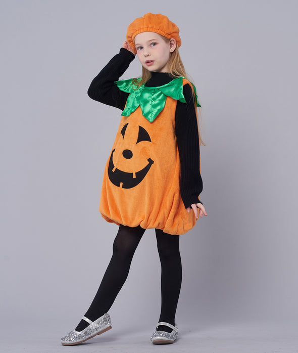 Girls Pumpkin Costume, Lantern Faces Fancy Dress up for Halloween Party