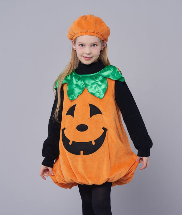 Girls Pumpkin Costume, Lantern Faces Fancy Dress up for Halloween Party